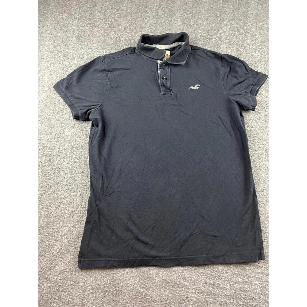 Hollister Mens Black Stretch Polo Shirt Size Large